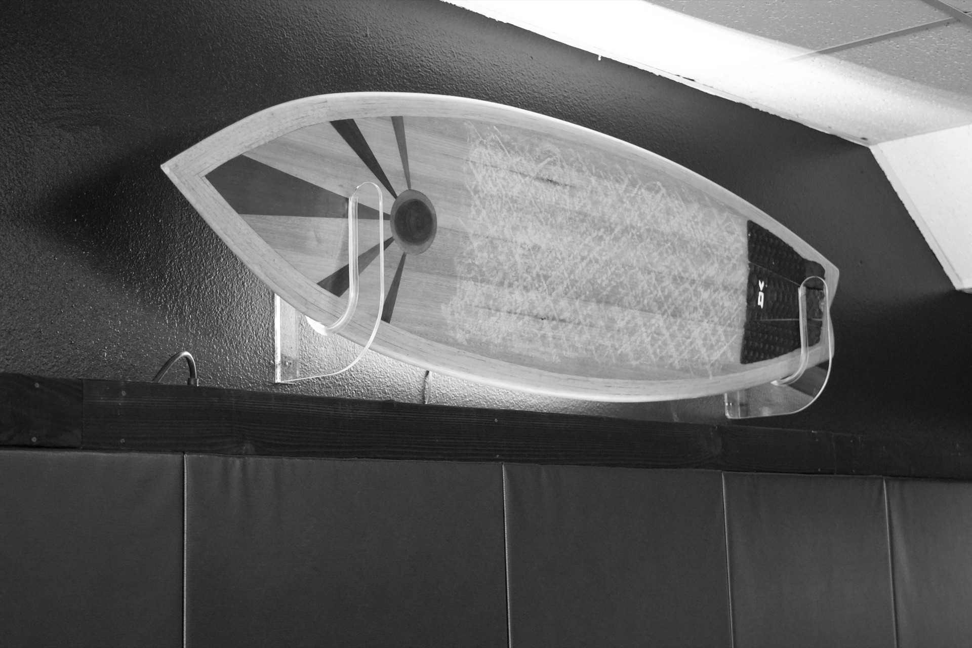 10th Planet Tigard gym — surfboard clock and wall decor